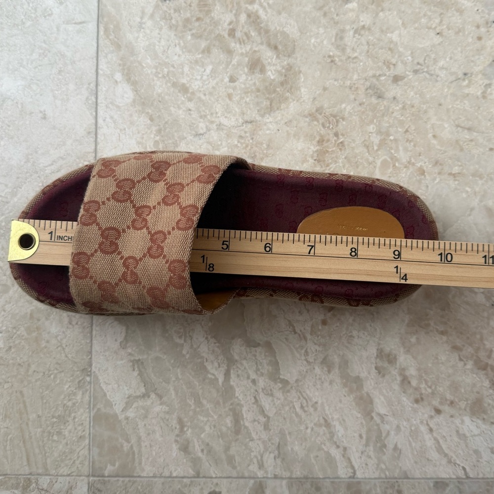 Gucci Angelina GG Canvas Flatform Slide Sandals Size 37 w/ Box - Picture 16 of 16